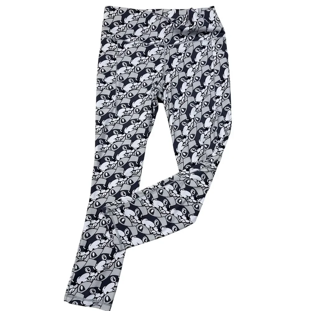 BUC-EES Knit Gray Black Bucky The Beaver LEGGINGS PANTS Child Size Youth Medium